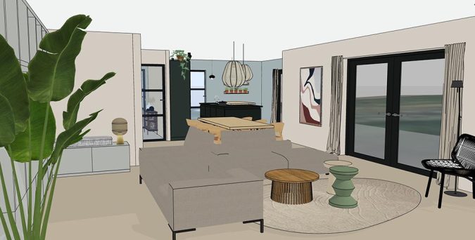 Interieuadvies woonkamer nieuwbouw woning Meerstad