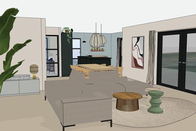 Interieuadvies woonkamer nieuwbouw woning Meerstad